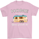 Home Is Where You Park It Caravan Funny Mens T-Shirt Cotton Gildan Light Pink
