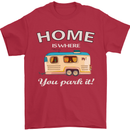 Home Is Where You Park It Caravan Funny Mens T-Shirt Cotton Gildan Red
