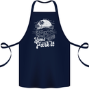 Home Is Where You Park It Funny Caravan Cotton Apron 100% Organic Navy Blue