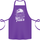 Home Is Where You Park It Funny Caravan Cotton Apron 100% Organic Purple