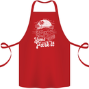 Home Is Where You Park It Funny Caravan Cotton Apron 100% Organic Red