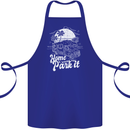 Home Is Where You Park It Funny Caravan Cotton Apron 100% Organic Royal Blue