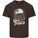 Home Is Where You Park It Funny Caravan Mens Cotton T-Shirt Tee Top Dark Chocolate