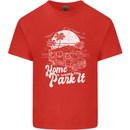 Home Is Where You Park It Funny Caravan Mens Cotton T-Shirt Tee Top Red
