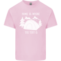 Home Is Where the Tent Is Funny Camping Mens Cotton T-Shirt Tee Top Light Pink