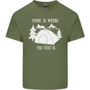 Home Is Where the Tent Is Funny Camping Mens Cotton T-Shirt Tee Top Military Green