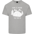 Home Is Where the Tent Is Funny Camping Mens Cotton T-Shirt Tee Top Sports Grey