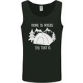 Home Is Where the Tent Is Funny Camping Mens Vest Tank Top Black