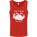Home Is Where the Tent Is Funny Camping Mens Vest Tank Top Red