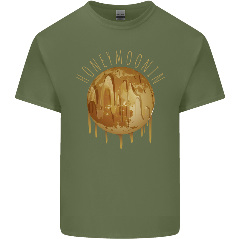 Honeymoon Honey Moon Honeymoonin Mens Cotton T-Shirt Tee Top Military Green