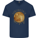 Honeymoon Honey Moon Honeymoonin Mens V-Neck Cotton T-Shirt Navy Blue
