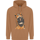 Horse Chops Equestrian Riding Mens 80% Cotton Hoodie Caramel Latte