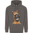 Horse Chops Equestrian Riding Mens 80% Cotton Hoodie Charcoal