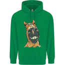 Horse Chops Equestrian Riding Mens 80% Cotton Hoodie Irish Green