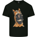 Horse Chops Equestrian Riding Mens Cotton T-Shirt Tee Top Black