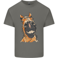 Horse Chops Equestrian Riding Mens Cotton T-Shirt Tee Top Charcoal