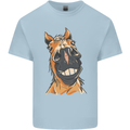 Horse Chops Equestrian Riding Mens Cotton T-Shirt Tee Top Light Blue