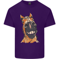 Horse Chops Equestrian Riding Mens Cotton T-Shirt Tee Top Purple