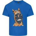 Horse Chops Equestrian Riding Mens Cotton T-Shirt Tee Top Royal Blue