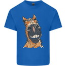 Horse Chops Equestrian Riding Mens Cotton T-Shirt Tee Top Royal Blue