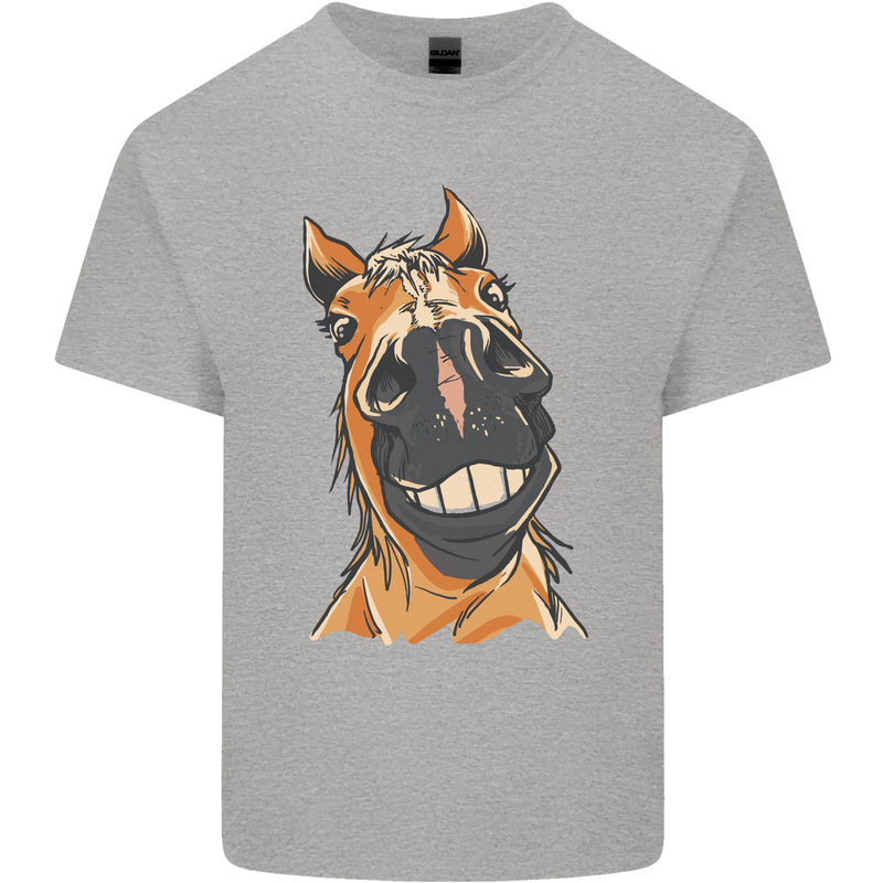 Horse Chops Equestrian Riding Mens Cotton T-Shirt Tee Top Sports Grey