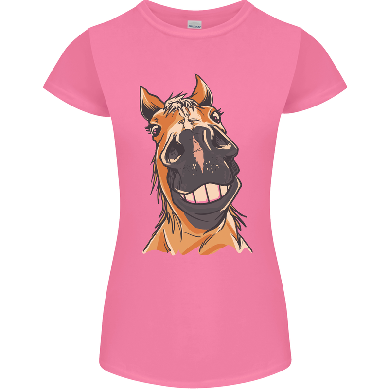 Horse Chops Equestrian Riding Womens Petite Cut T-Shirt Azalea