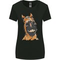 Horse Chops Equestrian Riding Womens Wider Cut T-Shirt Black