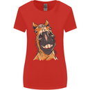 Horse Chops Equestrian Riding Womens Wider Cut T-Shirt Red