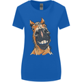 Horse Chops Equestrian Riding Womens Wider Cut T-Shirt Royal Blue