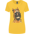 Horse Chops Equestrian Riding Womens Wider Cut T-Shirt Yellow