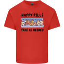Horse Pills Funny Equestrian Mens Cotton T-Shirt Tee Top Red