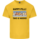 Horse Pills Funny Equestrian Mens Cotton T-Shirt Tee Top Yellow