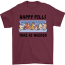 Horse Pills Funny Equestrian Mens T-Shirt 100% Cotton Maroon
