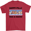 Horse Pills Funny Equestrian Mens T-Shirt 100% Cotton Red