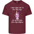 How To Act My Age Funny Unicorn Birthday Mens Cotton T-Shirt Tee Top Maroon