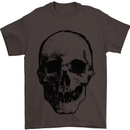 Human Skull Mens T-Shirt Cotton Gildan Dark Chocolate