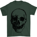 Human Skull Mens T-Shirt Cotton Gildan Forest Green