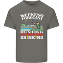 Hunting Weekend Alcohol Beer Funny Hunter Mens Cotton T-Shirt Tee Top Charcoal
