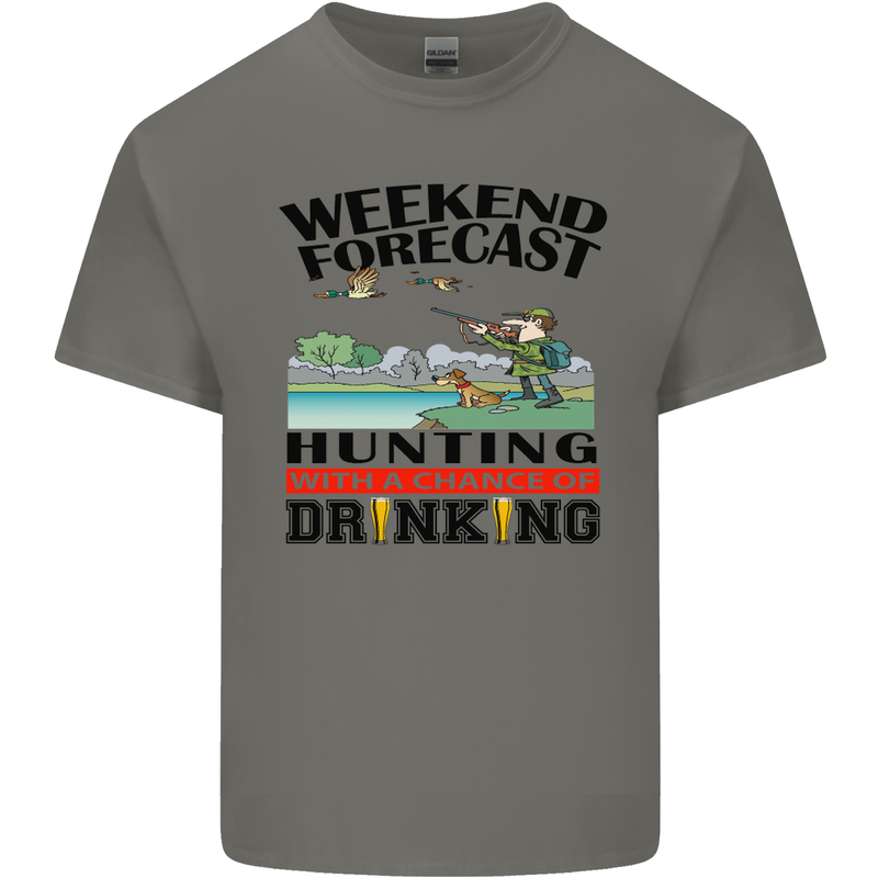 Hunting Weekend Alcohol Beer Funny Hunter Mens Cotton T-Shirt Tee Top Charcoal