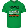 Hunting Weekend Alcohol Beer Funny Hunter Mens Cotton T-Shirt Tee Top Irish Green