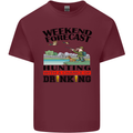 Hunting Weekend Alcohol Beer Funny Hunter Mens Cotton T-Shirt Tee Top Maroon