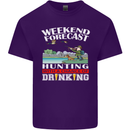 Hunting Weekend Alcohol Beer Funny Hunter Mens Cotton T-Shirt Tee Top Purple