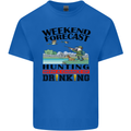 Hunting Weekend Alcohol Beer Funny Hunter Mens Cotton T-Shirt Tee Top Royal Blue