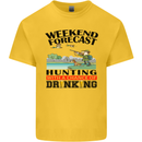 Hunting Weekend Alcohol Beer Funny Hunter Mens Cotton T-Shirt Tee Top Yellow