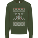 Huntsmath Christmas Hunting Funny Xmas Mens Sweatshirt Jumper Forest Green