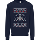 Huntsmath Christmas Hunting Funny Xmas Mens Sweatshirt Jumper Navy Blue