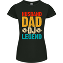 Husband Dad DJ Legend Fathers Day Womens Petite Cut T-Shirt Black