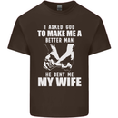 Husband & Wife Wedding Anniversary God Mens Cotton T-Shirt Tee Top Dark Chocolate