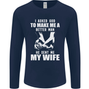 Husband & Wife Wedding Anniversary God Mens Long Sleeve T-Shirt Navy Blue