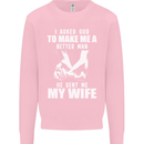 Husband & Wife Wedding Anniversary God Mens Sweatshirt Jumper Light Pink